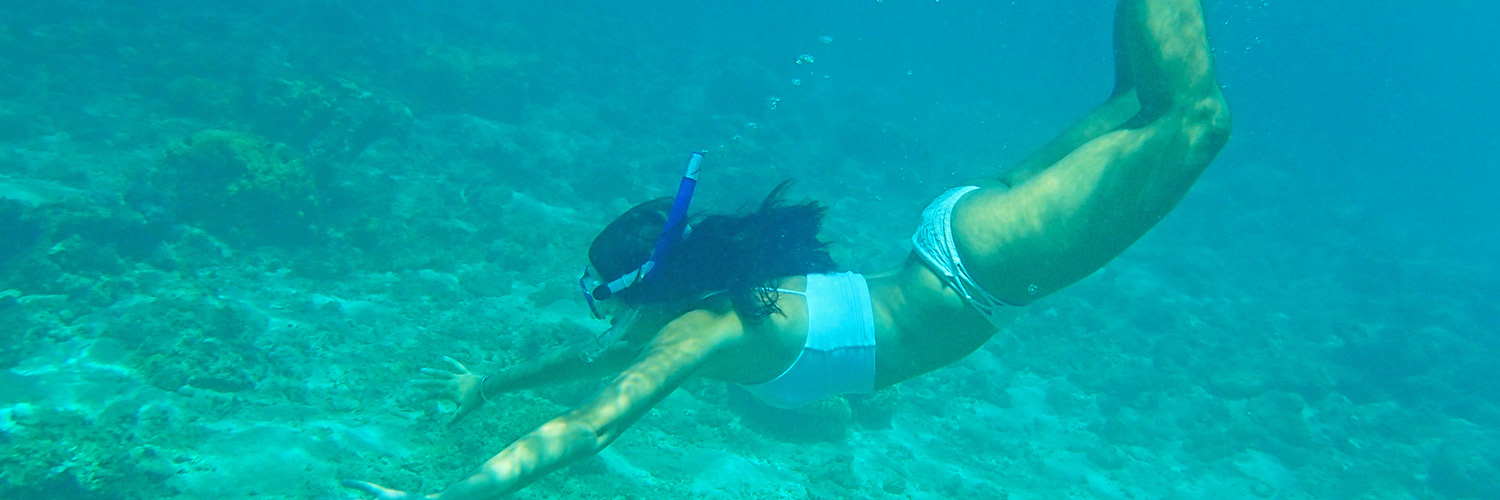 Guest snorkeling on Lizard Island