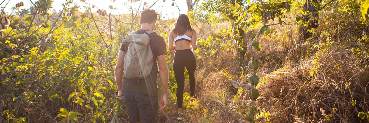 Couple hiking in Crooks Look on Lizard Island