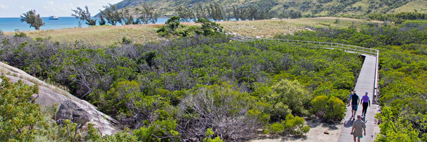 Guest enjoy a nature walk on Lizard Island