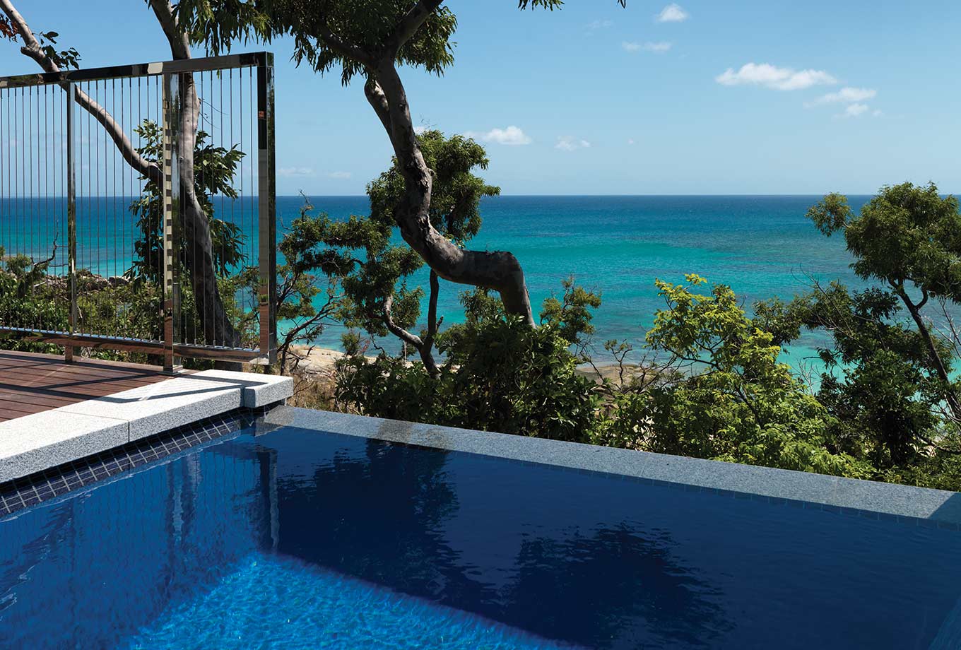 View of the beach from the Oceanview Plunge Pool Villas