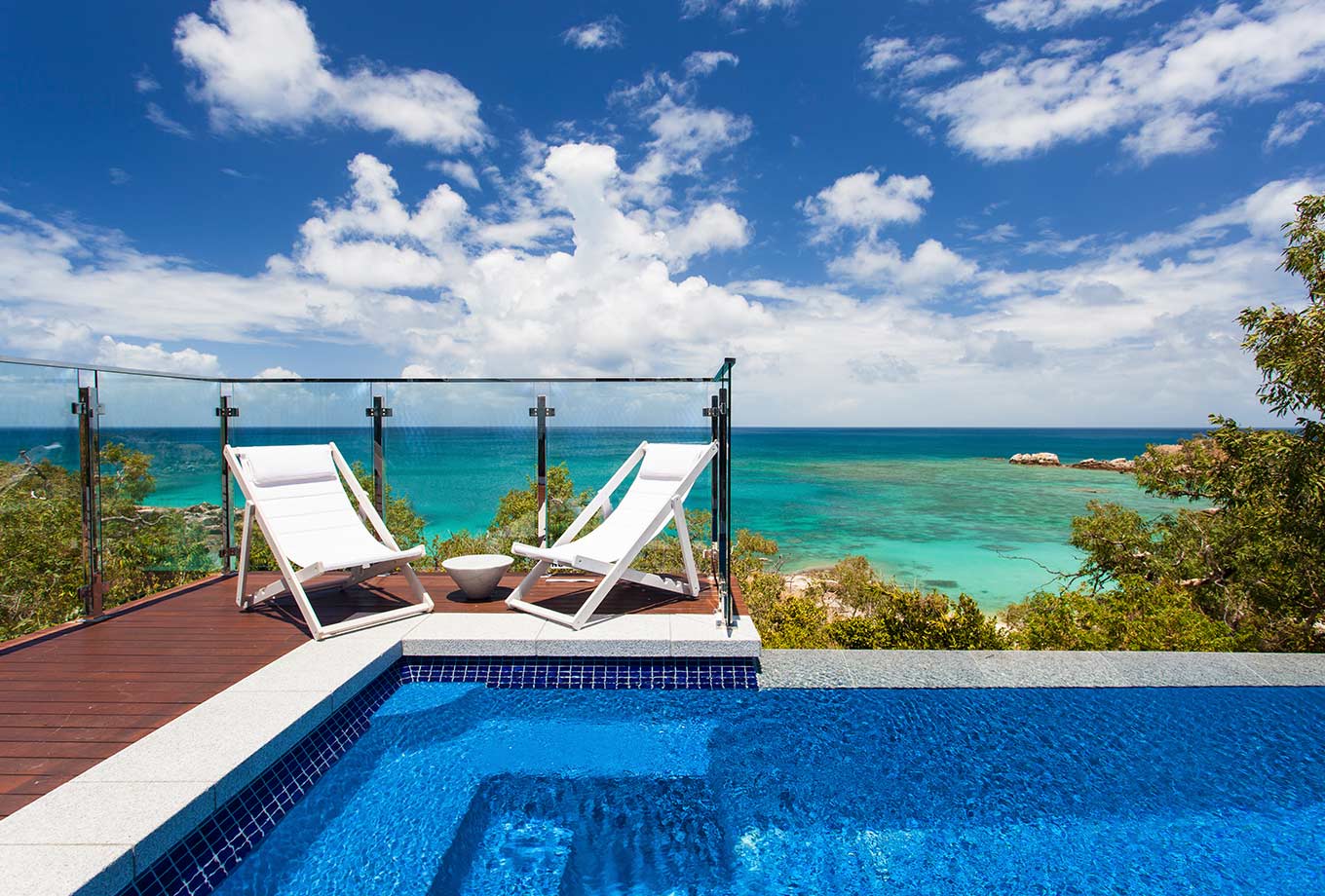 View of the beach from The Villa private plunge pool